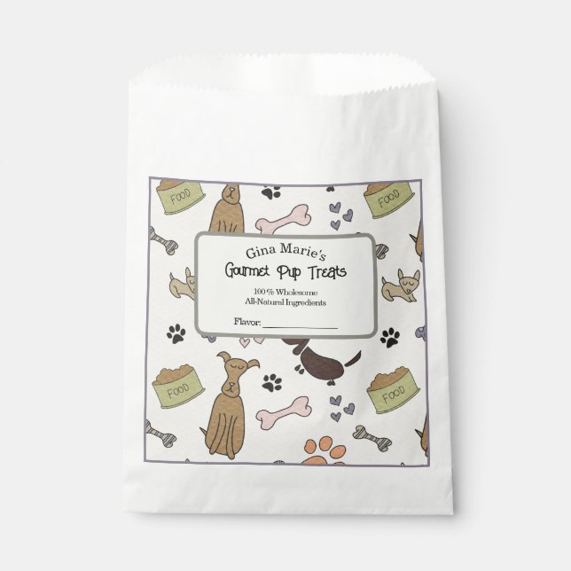 Cute Dog Treats  Favour Bag (Front)