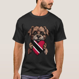 Cute Dog Trinidad And Tobago Flag Heart Tobagonian T-Shirt