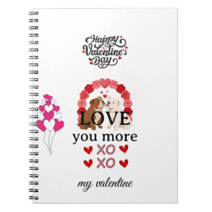 Cute Dog Valentine’s Day Card – “Love You More Notebook