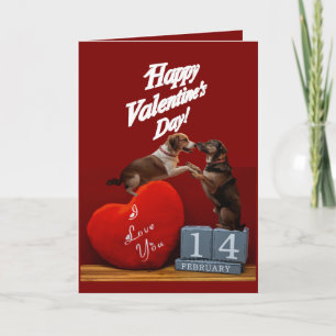 Cute Dog Valentine’s Day Folded Greeting Card