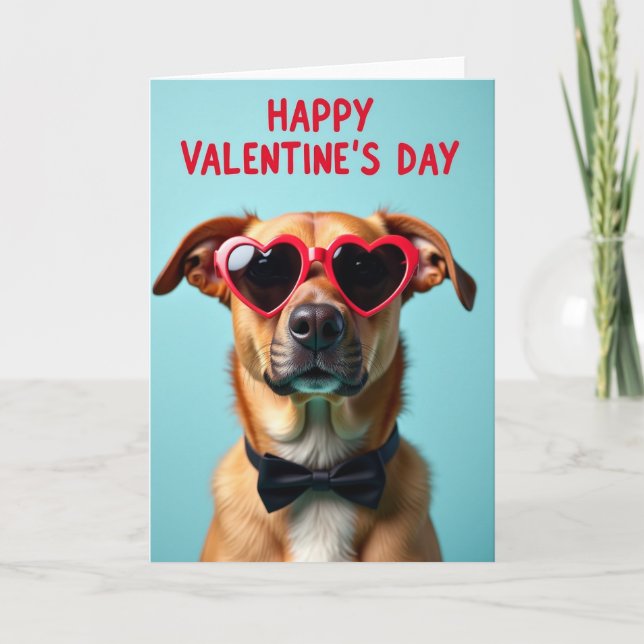 Cute Dog Valentines Day Card (Front)