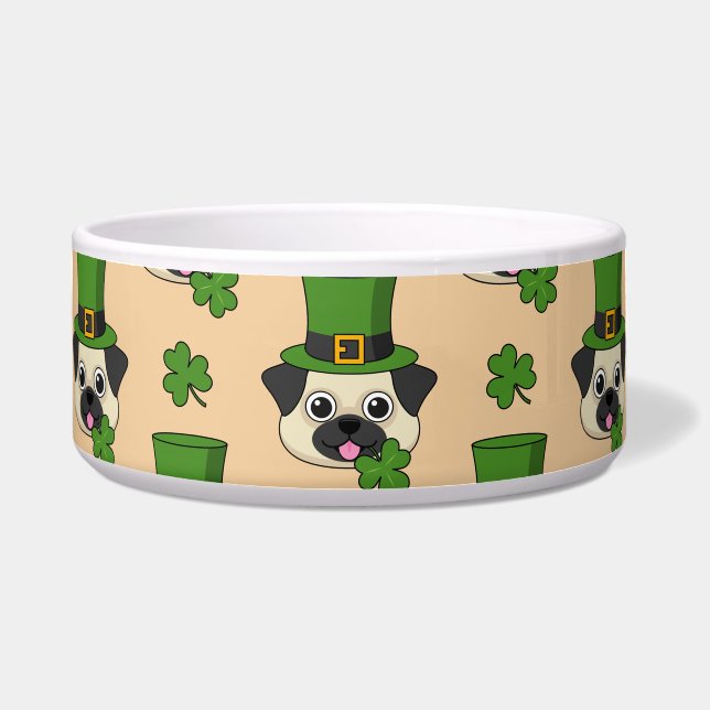 Cute Dog w Hat and Shamrock St Patrick's Pattern (Front)