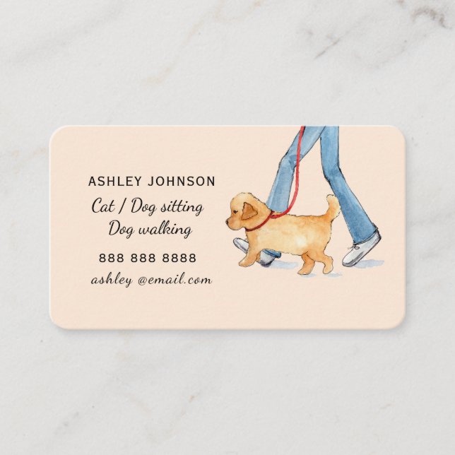 Cute Dog walker/ Pet sitter Business card (Front)