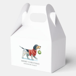 Cute Dog Watercolor Personalised Christmas Favour Box