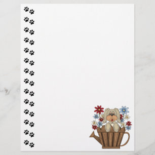 Cute Dog Watering Can Letterhead