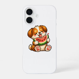 Cute Dog Watermelon iPhone 16 Case