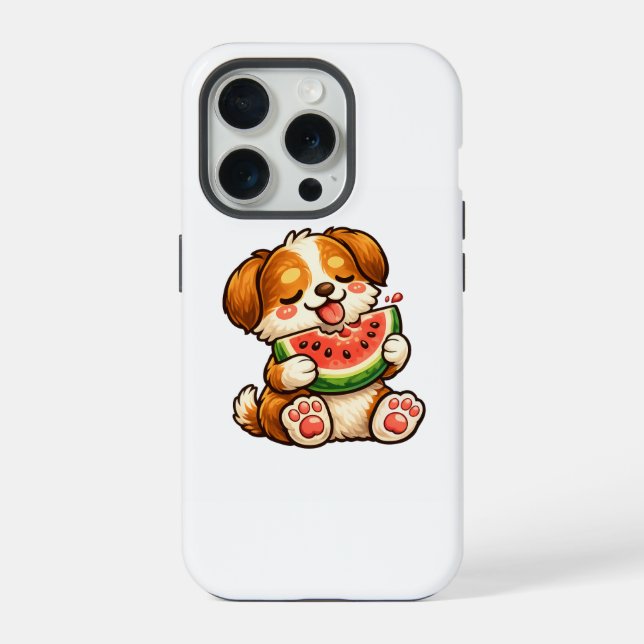 Cute Dog Watermelon iPhone Case (Back)