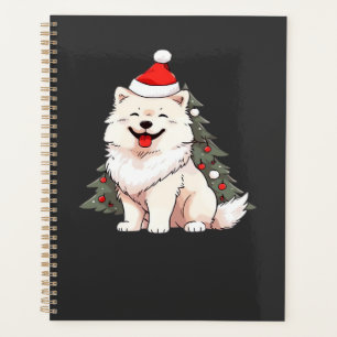 Cute Dog wearing Santa hat and Christmas tree Clas Planner