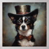 cute dog wearing top and red bow tie