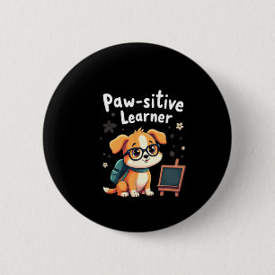Cute Dog With Backpack Back To School Clroom Puppy 6 Cm Round Badge