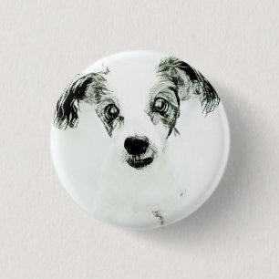 Cute Dog with Big Ears Button