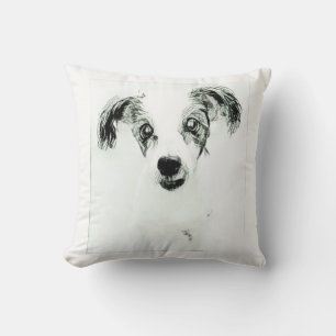 Cute Dog with Big Ears Throw Pillow
