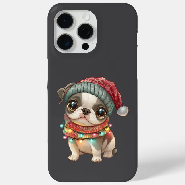 Cute Dog With Christmas Theme On Phone Case (Back)