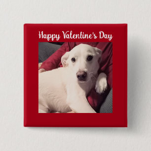 Cute Dog with Dad Valentines Day 15 Cm Square Badge