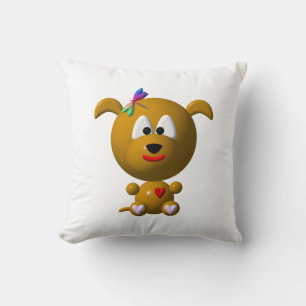 Cute Dog with Dragonfly Cushion