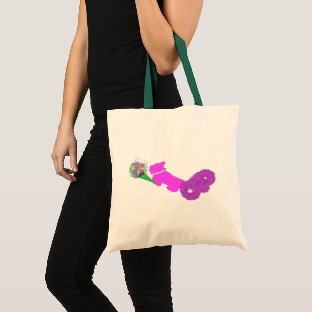 Cute dog with flowers tote bag (Front (Product))