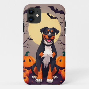 Cute Dog With Halloween Decorations iPhone 11 Case