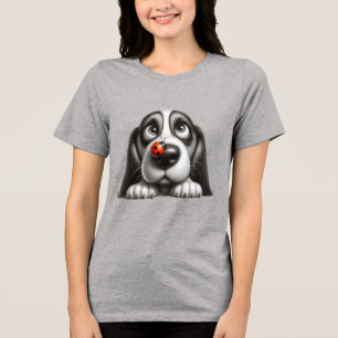 Cute dog with ladybug Tri-Blend shirt