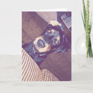 Cute Dog With One Ear Flipped Back Rottweiler Card