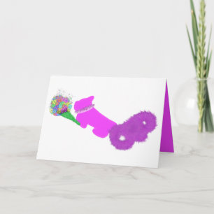 Cute dog with pretty flowers thank you card