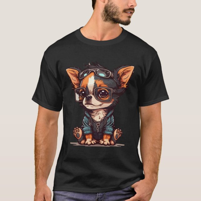 Cute Dog with Sunglasses  1 T-Shirt (Front)