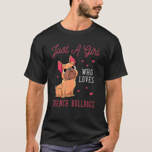 Cute Dog Women Girls Frenchie French Bulldog T-Shirt