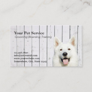 Cute Dog Wood Stripes Pet Salon/Pet Grooming Business Card