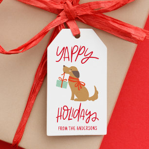 Cute Dog Yappy Holidays Holiday Gift Tags