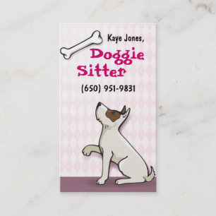 Cute Doggie Business Cards- pink Business Card
