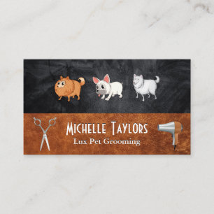 Cute Doggies   Pet Grooming Tools Business Card