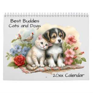Cute Dogs and Cats Best Buddies Calendar