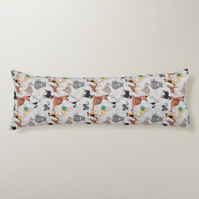 Cute Dogs And Cats Pattern Design Body Cushion (Front)