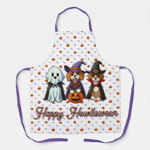 Cute Dogs as ghost, witch, & vampire Apron