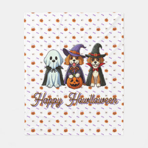 Cute Dogs as ghost, witch, & vampire  Fleece Blanket