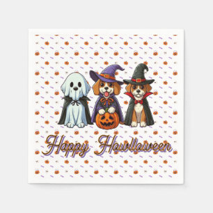 Cute Dogs as ghost, witch, & vampire  Napkin