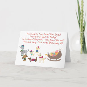 Cute Dogs Christmas Sled Holiday Card