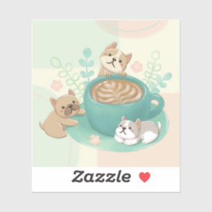 Cute Dogs & Coffee Illustration