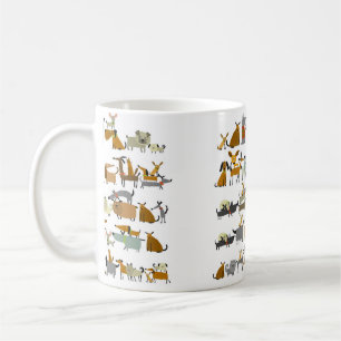 Cute dogs collection, sketch vintage illustration coffee mug