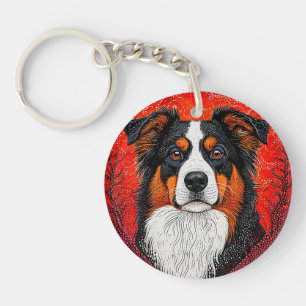 Cute Dog's face Key Ring