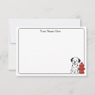 Cute Dogs & Fire Hydrants Flat Notecard