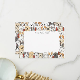 Cute Dogs & Fire Hydrants Flat Notecard