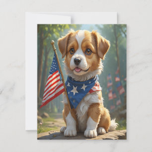 Cute Dogs fourth of July Holiday Card