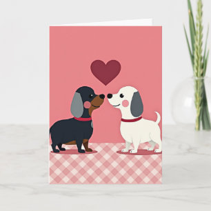 Cute Dogs Gingham Love Card