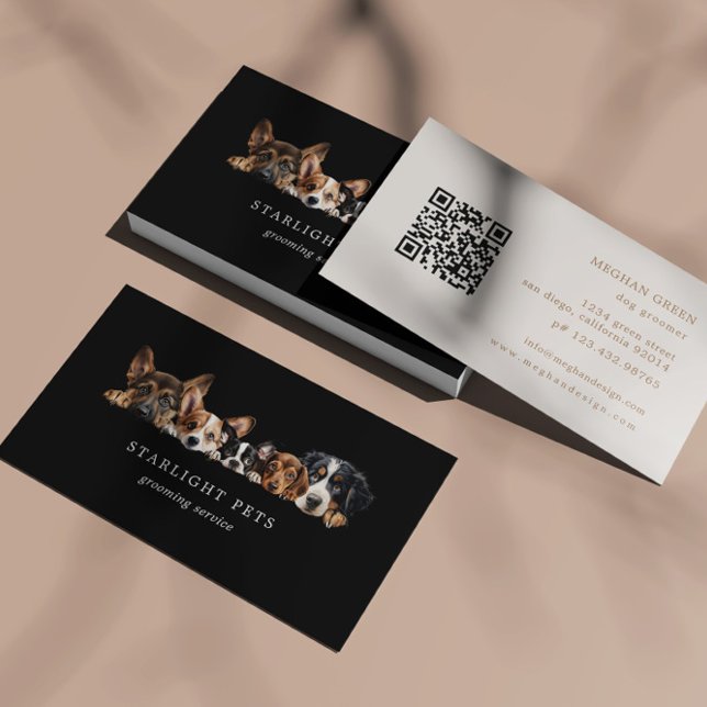 Cute Dogs Grooming Service Business Card (Creator Uploaded)