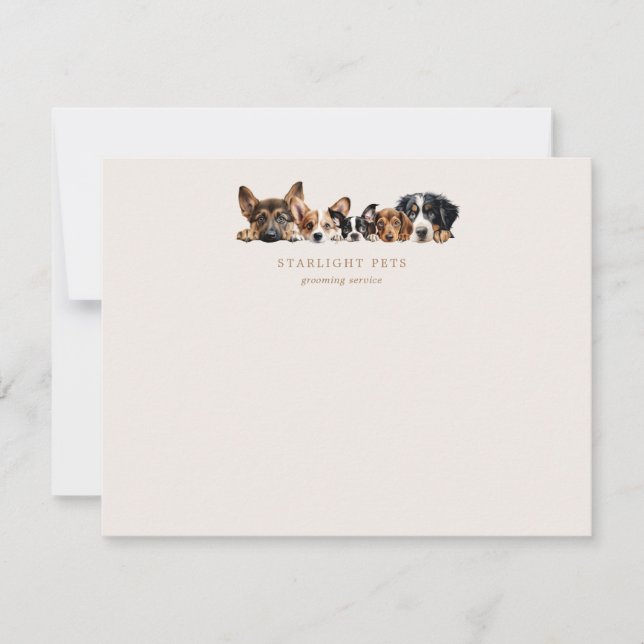 Cute Dogs Grooming Service  Card (Front)