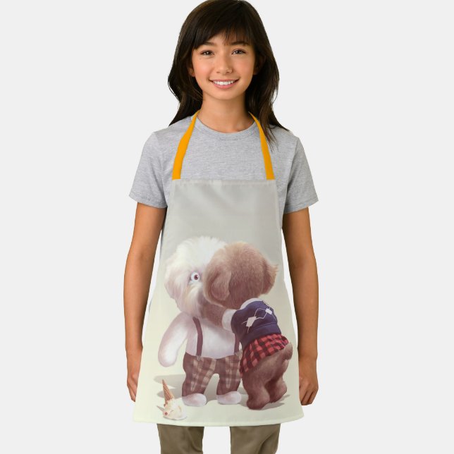 Cute Dogs Hugging Apron (Insitu)