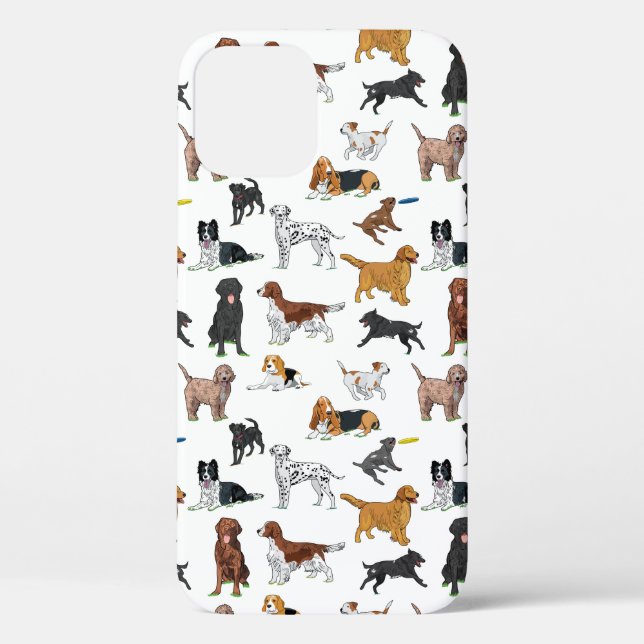 Cute Dogs Illustrations Pattern Case-Mate iPhone Case (Back)