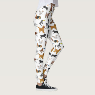 Cute Dogs Illustrations Pattern Leggings