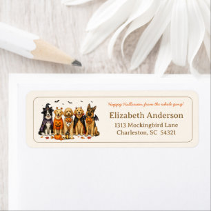 Cute Dogs in Costumes Halloween Return Address Label
