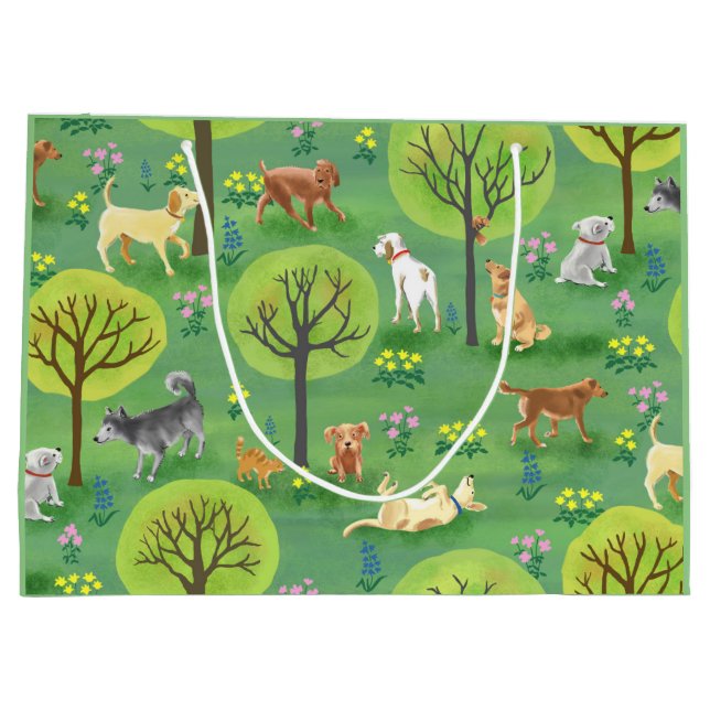 Cute Dogs in the Dog Park Gift Bag (Back)